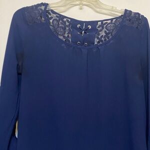 Mine Royal Blue Lace Detail Blouse